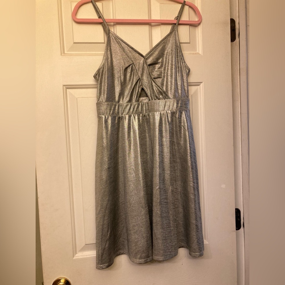 Xhilaration brand, small, silver, cut out in front, dress.
